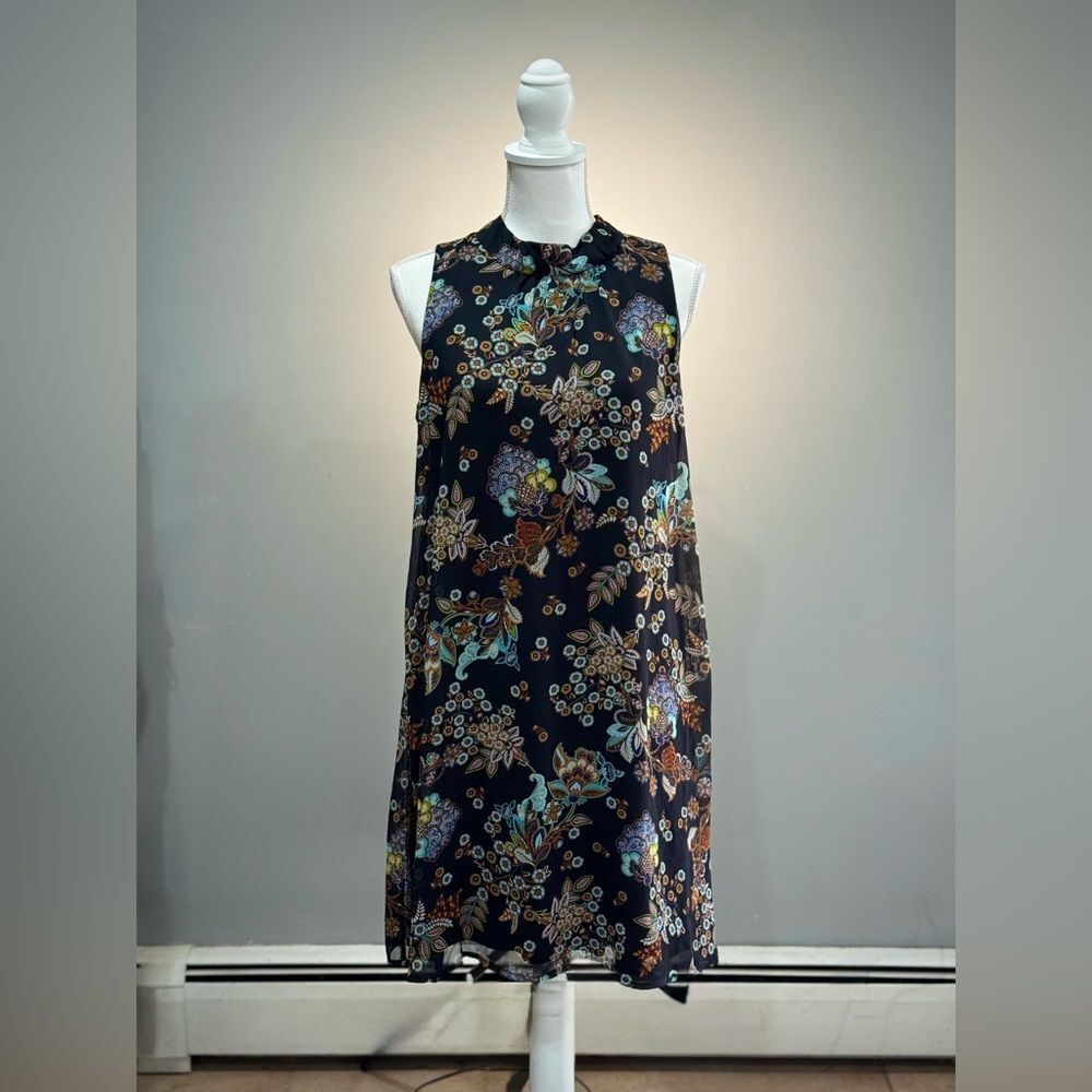 SALE! Black Tommy Hilfiger Floral A-Line Dress Size 10 NWT
